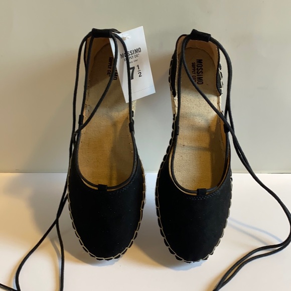 ✨BRAND NEW✨ MOSSIMO BLACK ESPADRILLE WITH ANKLE LACES - Picture 2 of 13